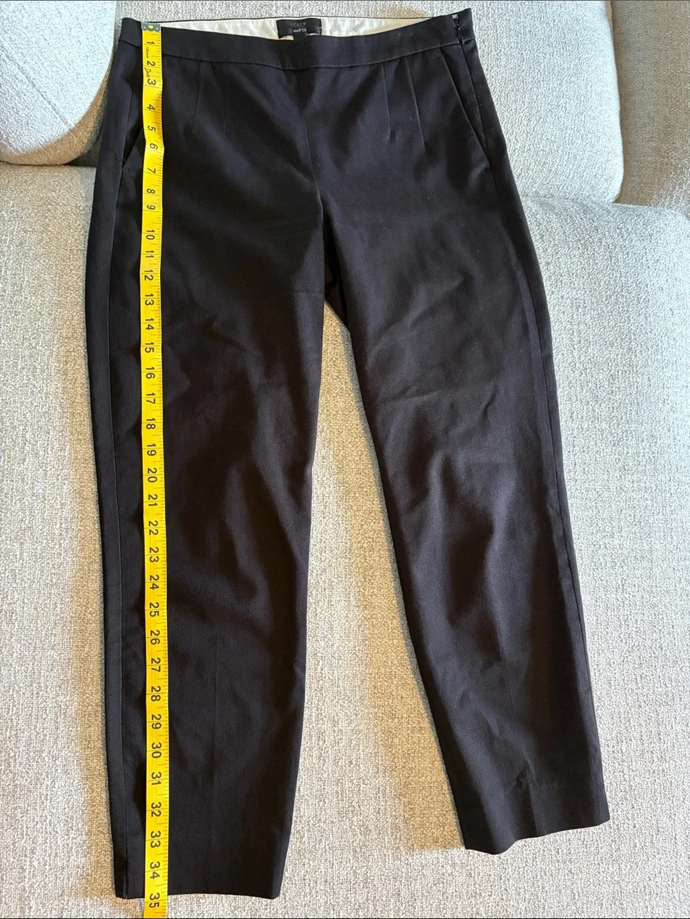 J. Crew Martie Black Cropped Ankle Pants Women Size 6 Tailored Trousers